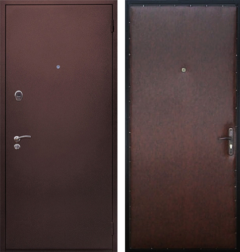 Дверь эконом-класса ЛД-117 порошковое покрытия + искусственная кожа