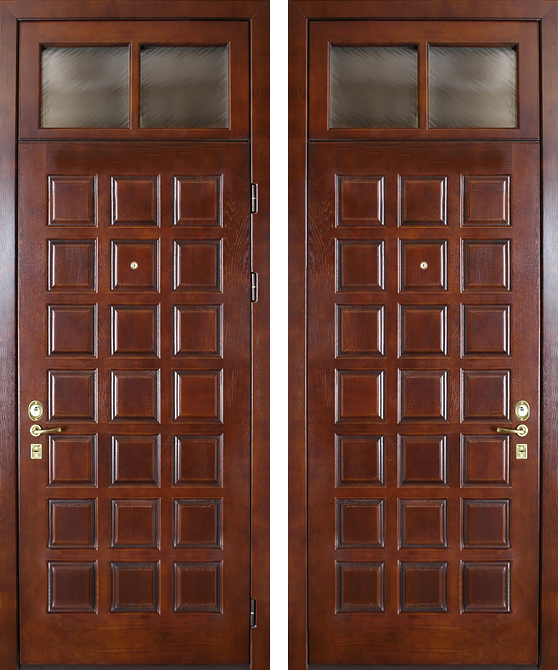Дверь ЛД-301 массив дуба и фрамуга со стеклом