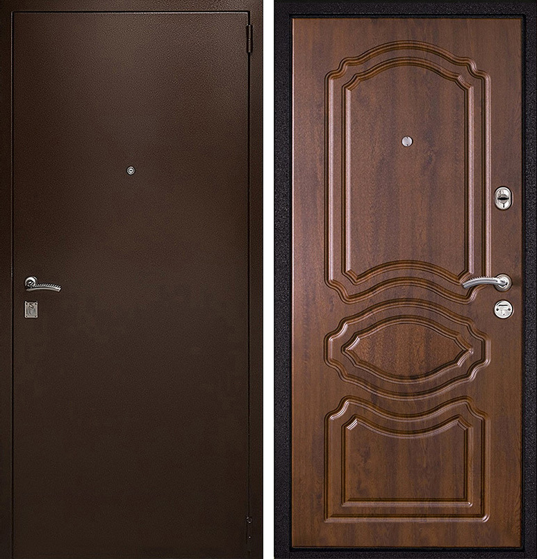 Дверь ЛД-305 классическая МДФ махагон и порошковый окрас