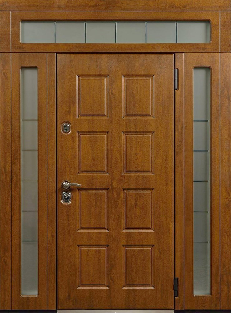 Дверь нестандартная с фрамужной ставкой и стеклом ЛД-837 ПВХ винорит