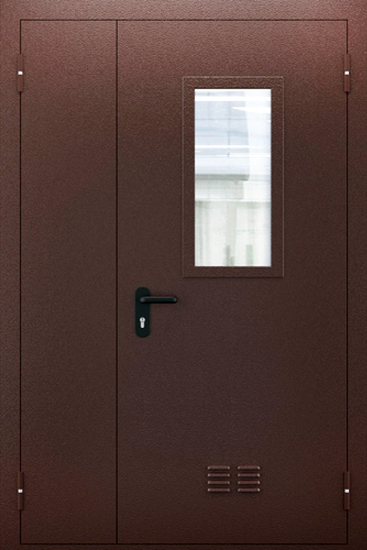 Металлическая дверь в котельную с окном ЛД-467