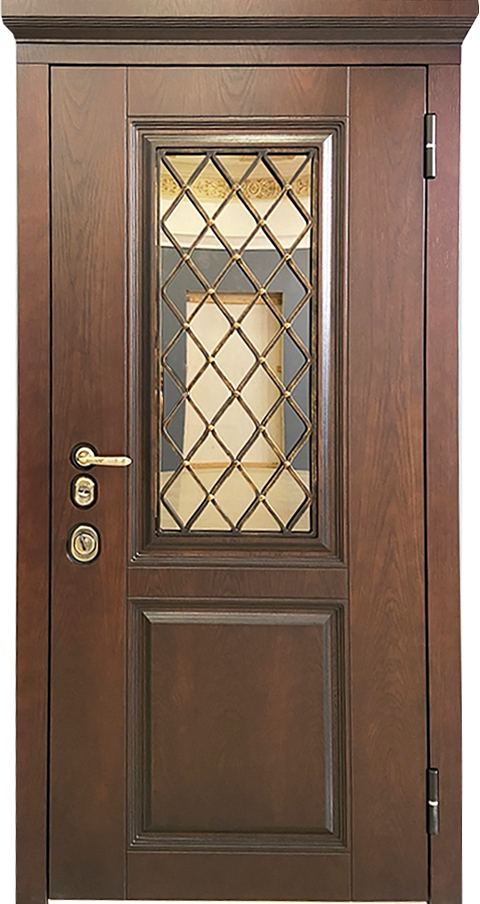Уличные входные двери коричневые в дом (утепленные) ЛД-832 массив дуба